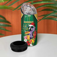 Dominica Christmas 4 in 1 Can Cooler Tumbler Funny Santa Sisserou Parrot - Wonder Print Shop