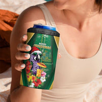 Dominica Christmas 4 in 1 Can Cooler Tumbler Funny Santa Sisserou Parrot - Wonder Print Shop