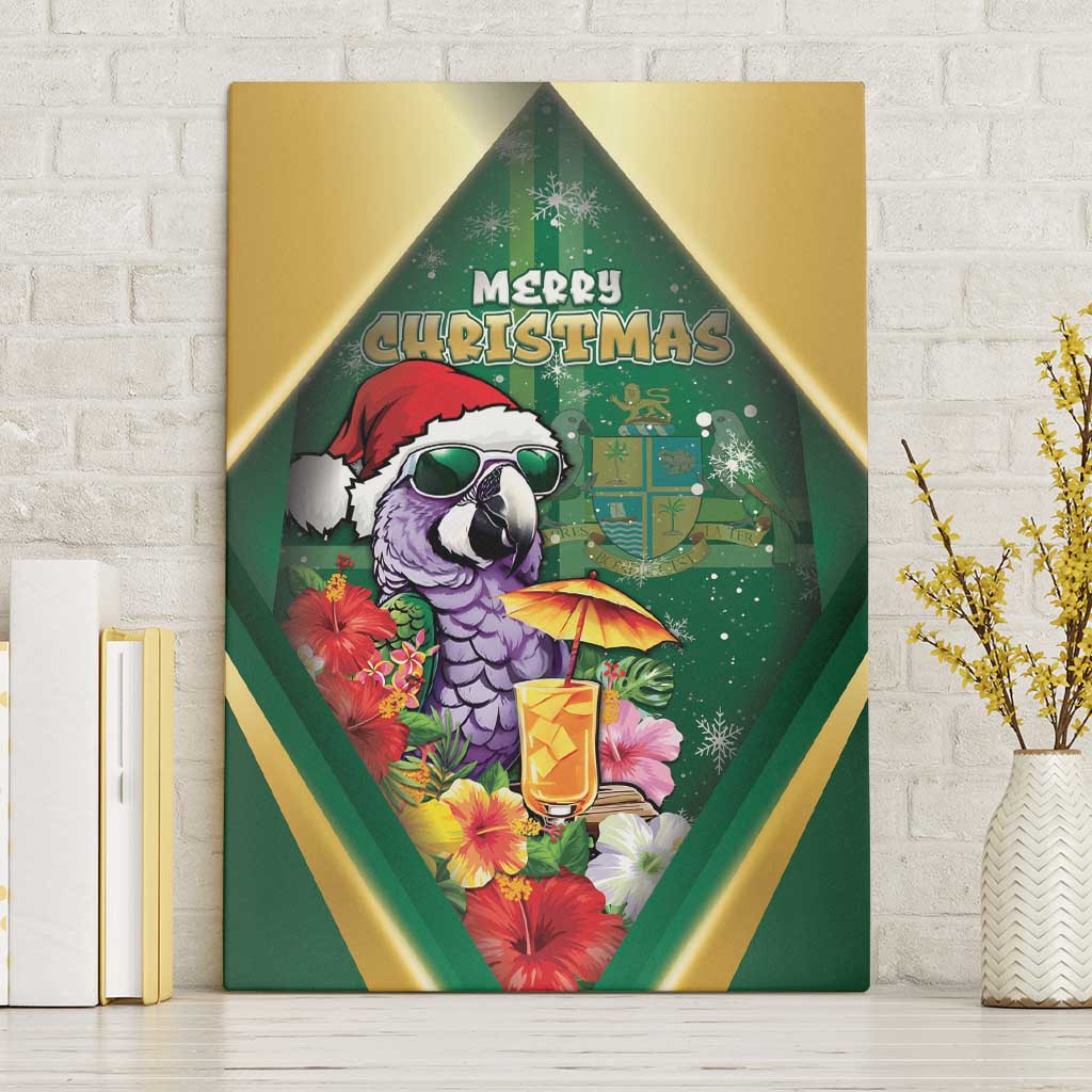 Dominica Christmas Canvas Wall Art Funny Santa Sisserou Parrot - Wonder Print Shop