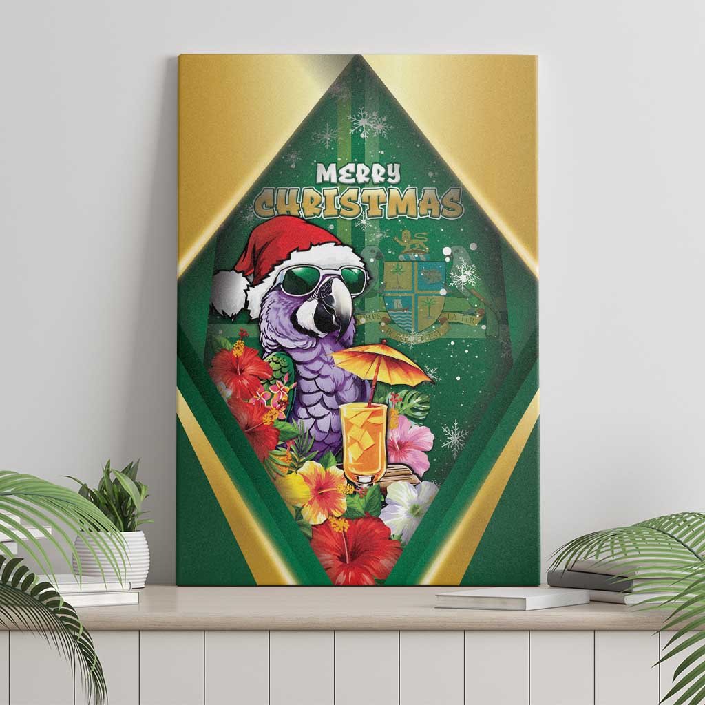 Dominica Christmas Canvas Wall Art Funny Santa Sisserou Parrot - Wonder Print Shop