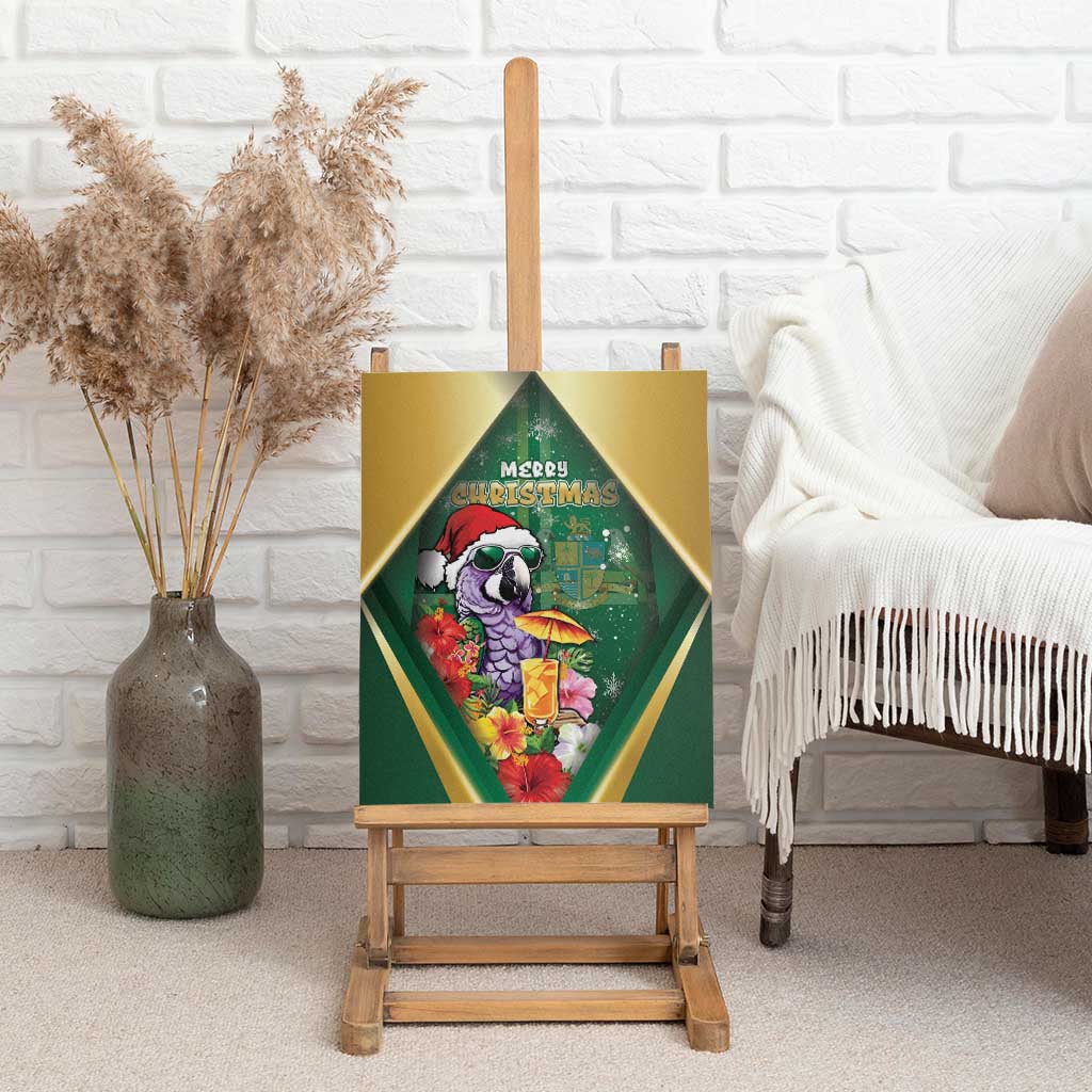 Dominica Christmas Canvas Wall Art Funny Santa Sisserou Parrot - Wonder Print Shop