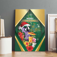 Dominica Christmas Canvas Wall Art Funny Santa Sisserou Parrot - Wonder Print Shop