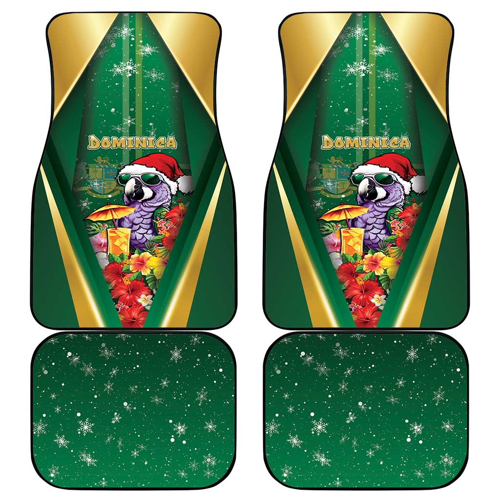 Dominica Christmas Car Mats Funny Santa Sisserou Parrot - Wonder Print Shop