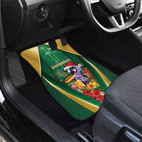 Dominica Christmas Car Mats Funny Santa Sisserou Parrot - Wonder Print Shop