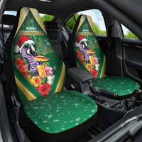 Dominica Christmas Car Seat Cover Funny Santa Sisserou Parrot - Wonder Print Shop