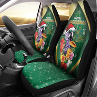 Dominica Christmas Car Seat Cover Funny Santa Sisserou Parrot - Wonder Print Shop
