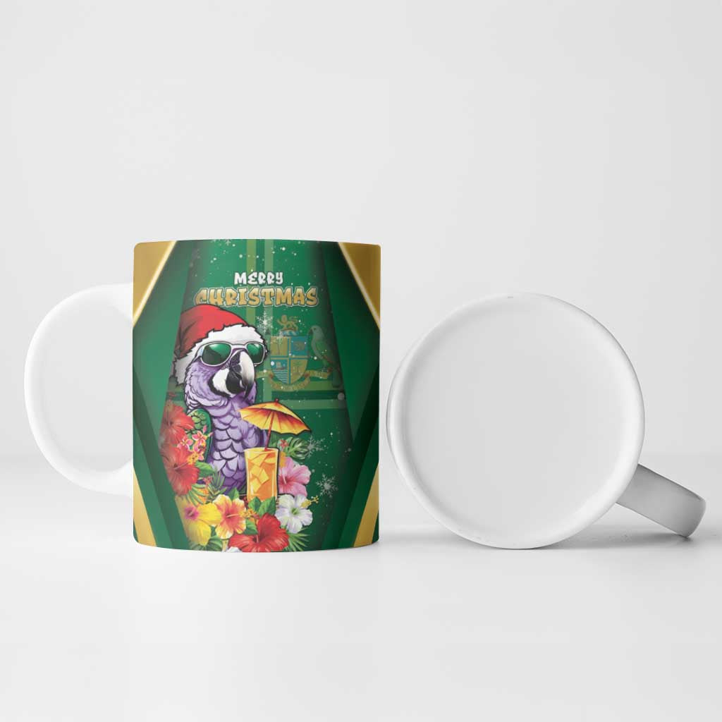 Dominica Christmas Ceramic Mug Funny Santa Sisserou Parrot - Wonder Print Shop