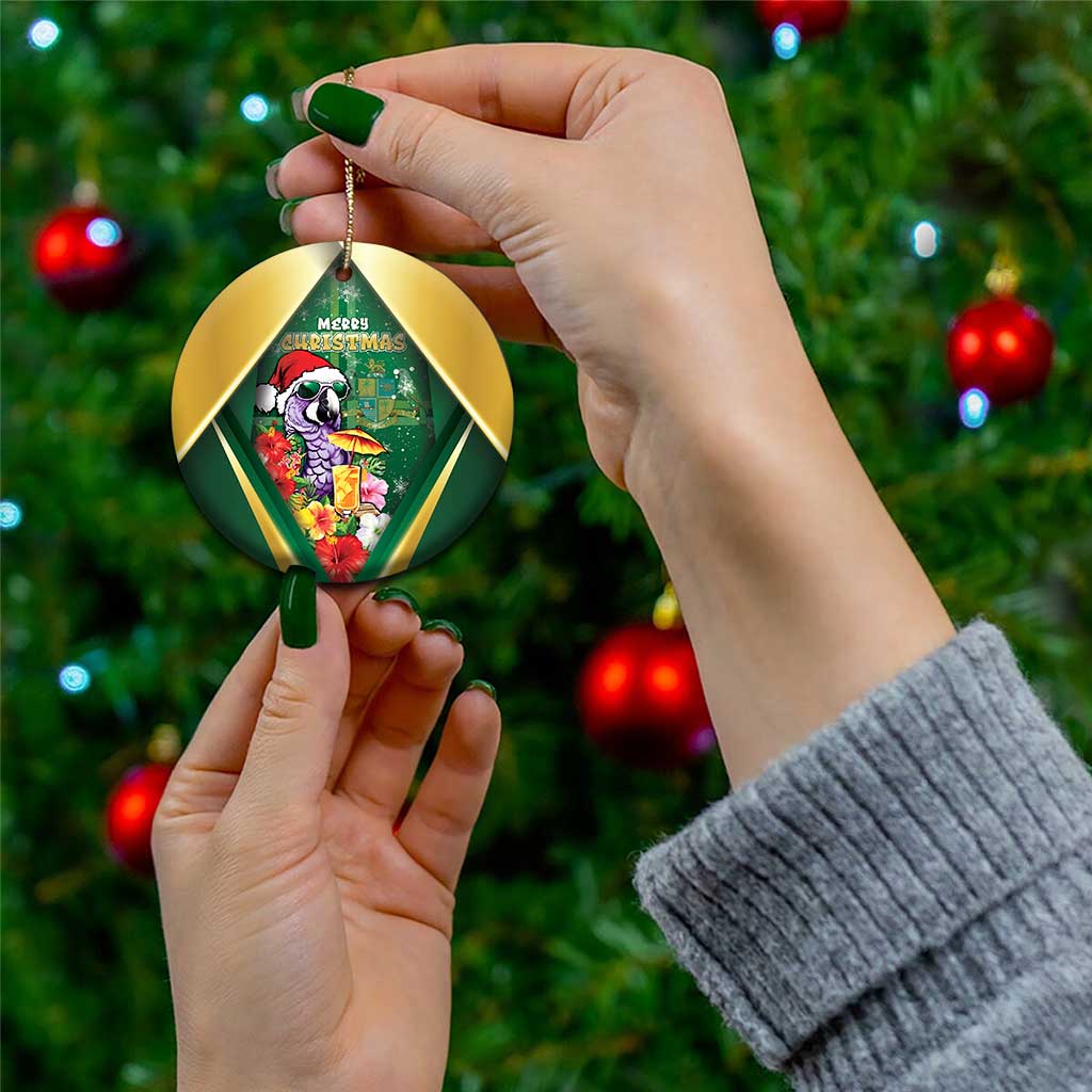 Dominica Christmas Ceramic Ornament Funny Santa Sisserou Parrot - Wonder Print Shop