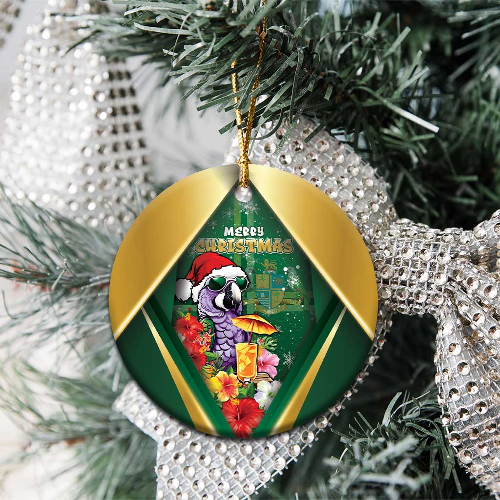 Dominica Christmas Ceramic Ornament Funny Santa Sisserou Parrot - Wonder Print Shop