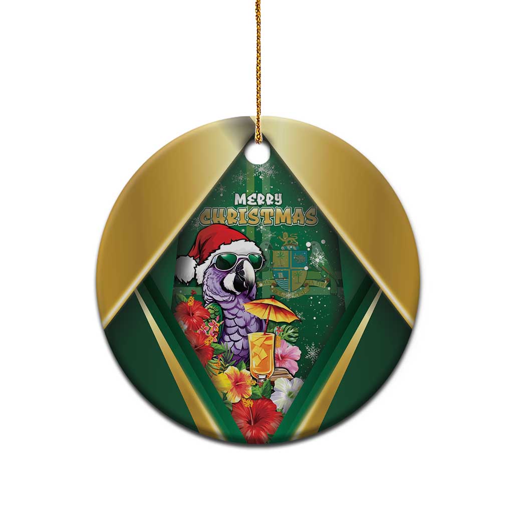 Dominica Christmas Ceramic Ornament Funny Santa Sisserou Parrot - Wonder Print Shop