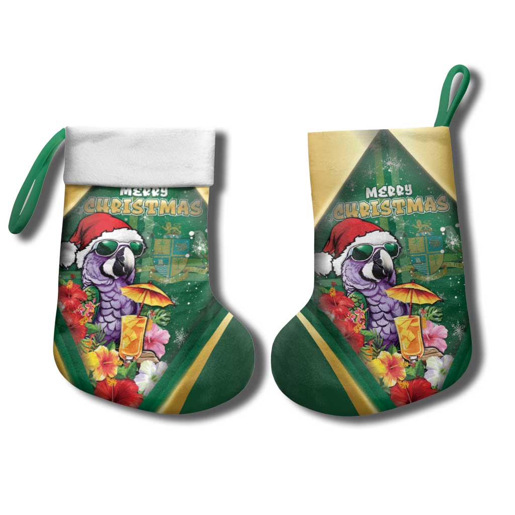 Dominica Christmas Stocking Funny Santa Sisserou Parrot - Wonder Print Shop