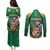 Dominica Christmas Couples Matching Puletasi and Long Sleeve Button Shirt Funny Santa Sisserou Parrot - Wonder Print Shop