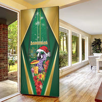Dominica Christmas Door Cover Funny Santa Sisserou Parrot - Wonder Print Shop