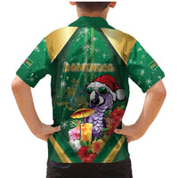 Dominica Christmas Family Matching Mermaid Dress and Hawaiian Shirt Funny Santa Sisserou Parrot - Wonder Print Shop