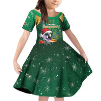Dominica Christmas Family Matching Off Shoulder Short Dress and Hawaiian Shirt Funny Santa Sisserou Parrot - Wonder Print Shop