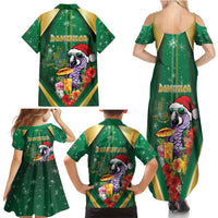 Dominica Christmas Family Matching Summer Maxi Dress and Hawaiian Shirt Funny Santa Sisserou Parrot - Wonder Print Shop