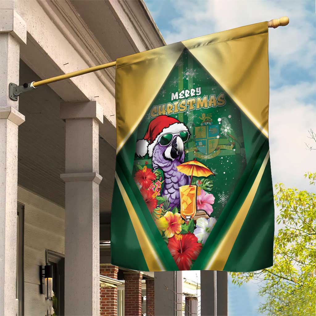 Dominica Christmas Garden Flag Funny Santa Sisserou Parrot - Wonder Print Shop