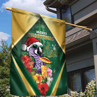 Dominica Christmas Garden Flag Funny Santa Sisserou Parrot - Wonder Print Shop