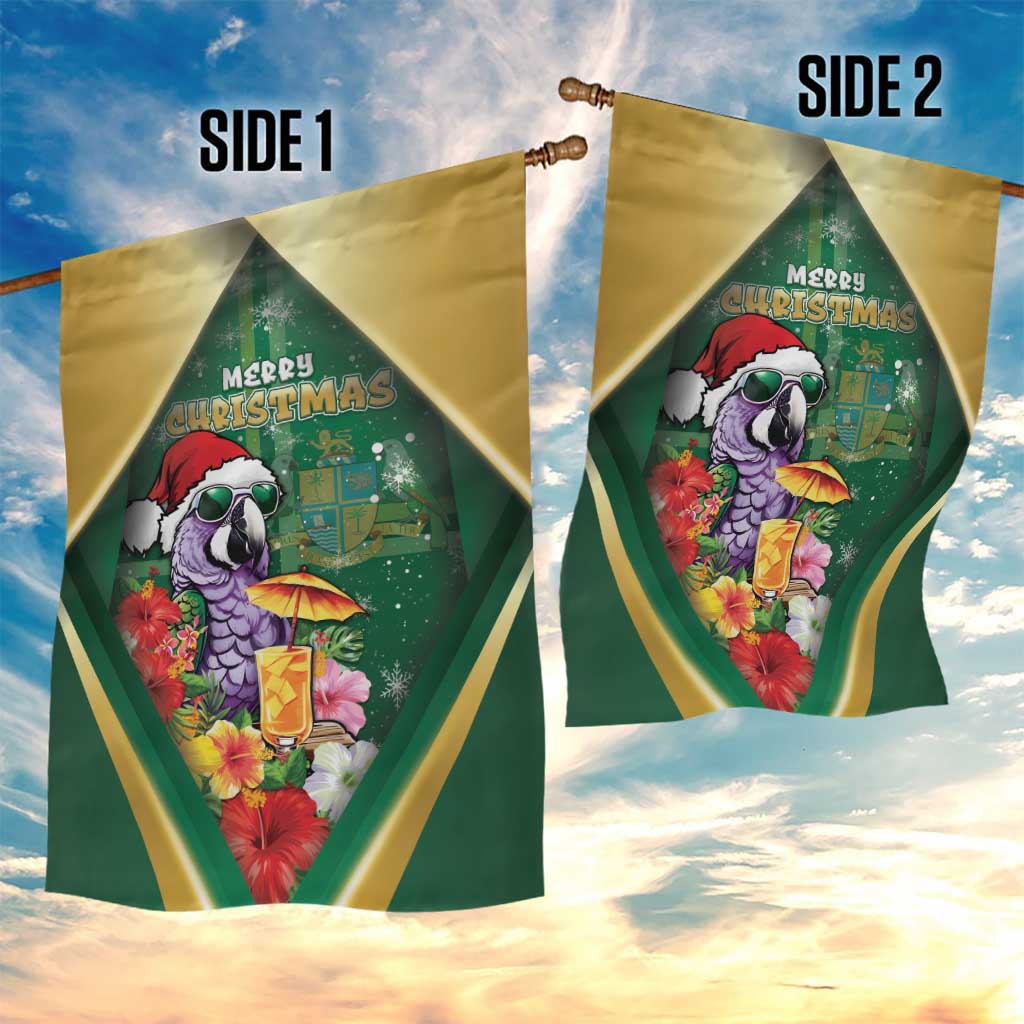 Dominica Christmas Garden Flag Funny Santa Sisserou Parrot - Wonder Print Shop