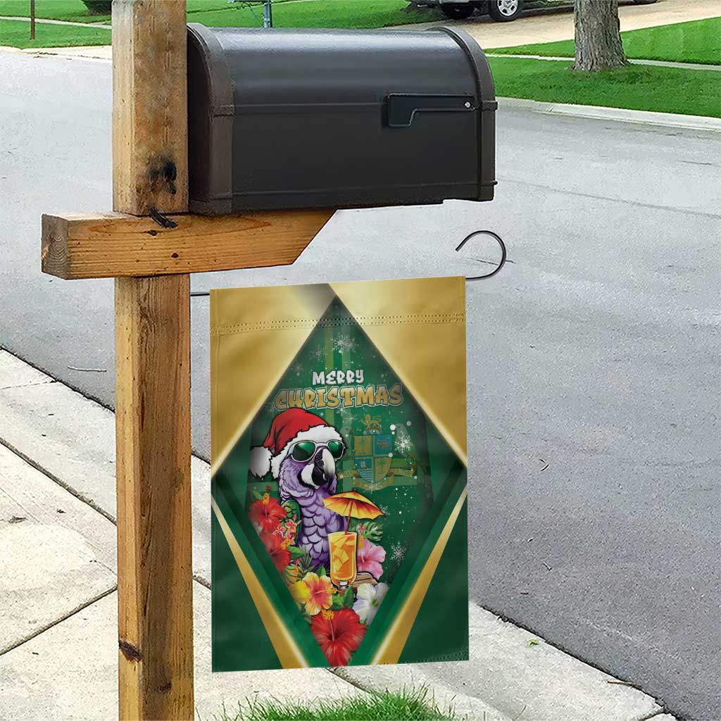 Dominica Christmas Garden Flag Funny Santa Sisserou Parrot - Wonder Print Shop