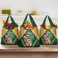 Dominica Christmas Grocery Bag Funny Santa Sisserou Parrot - Wonder Print Shop