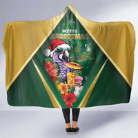 Dominica Christmas Hooded Blanket Funny Santa Sisserou Parrot - Wonder Print Shop