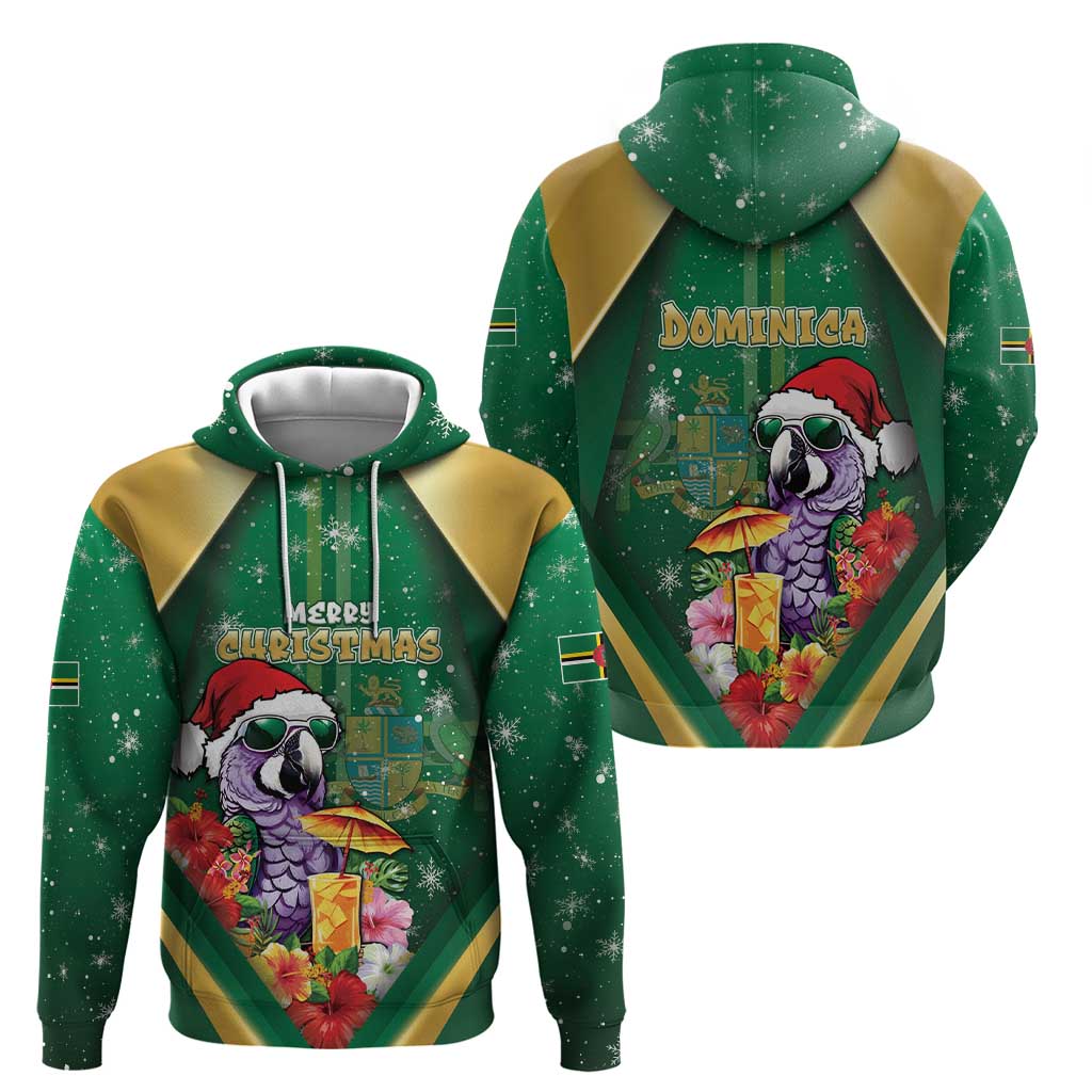 Dominica Christmas Hoodie Funny Santa Sisserou Parrot - Wonder Print Shop