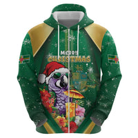 Dominica Christmas Hoodie Funny Santa Sisserou Parrot - Wonder Print Shop