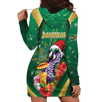 Dominica Christmas Hoodie Dress Funny Santa Sisserou Parrot - Wonder Print Shop