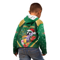 Dominica Christmas Kid Hoodie Funny Santa Sisserou Parrot - Wonder Print Shop