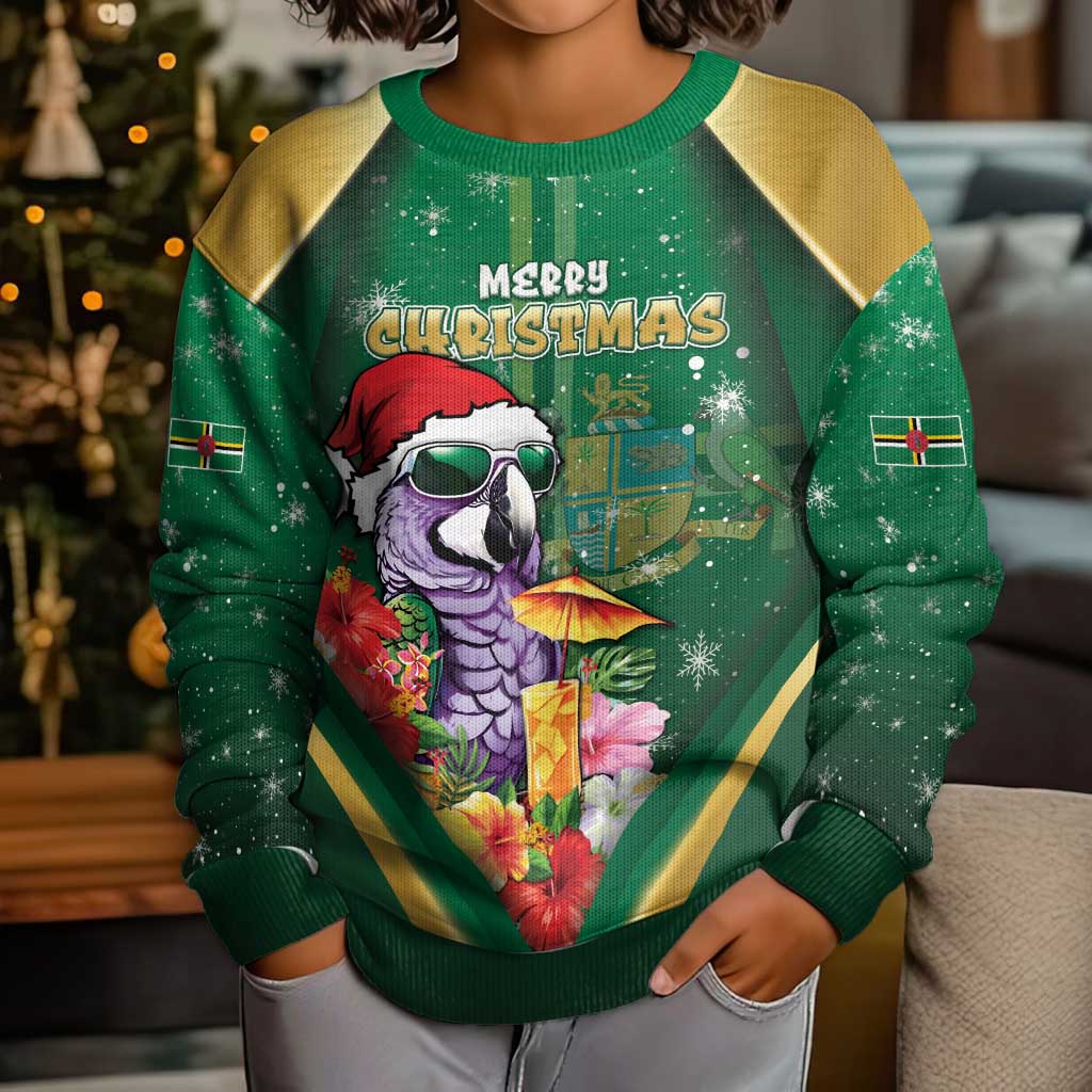 Dominica Christmas Kid Ugly Christmas Sweater Funny Santa Sisserou Parrot - Wonder Print Shop