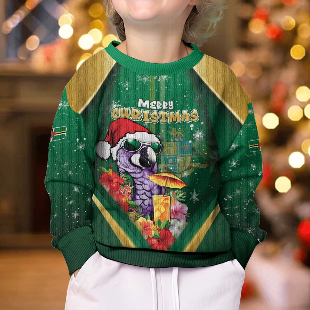 Dominica Christmas Kid Ugly Christmas Sweater Funny Santa Sisserou Parrot - Wonder Print Shop