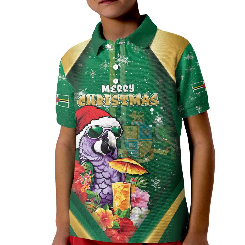 Dominica Christmas Kid Polo Shirt Funny Santa Sisserou Parrot - Wonder Print Shop
