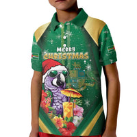 Dominica Christmas Kid Polo Shirt Funny Santa Sisserou Parrot - Wonder Print Shop