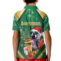 Dominica Christmas Kid Polo Shirt Funny Santa Sisserou Parrot - Wonder Print Shop