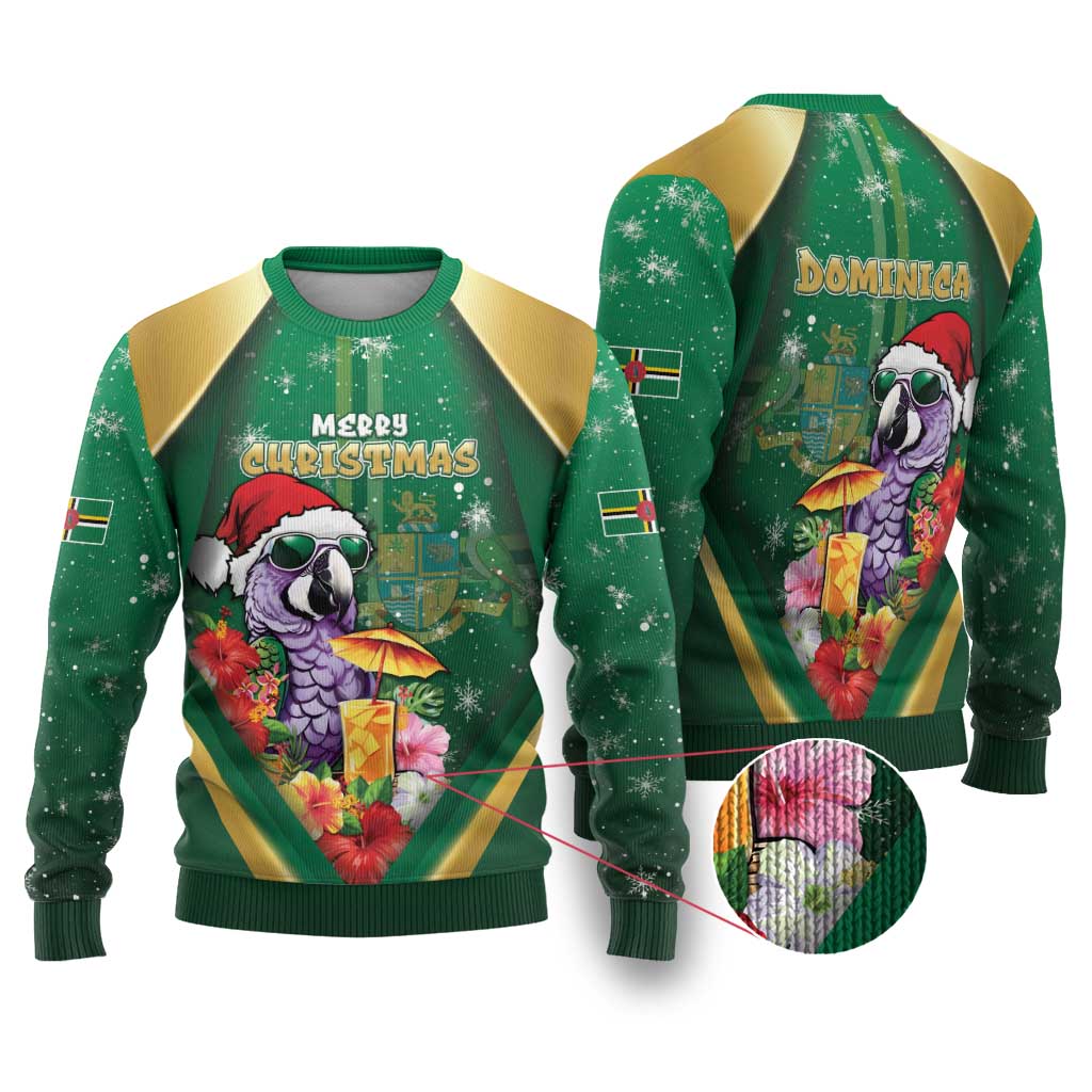 Dominica Christmas Ugly Christmas Sweater Funny Santa Sisserou Parrot - Wonder Print Shop