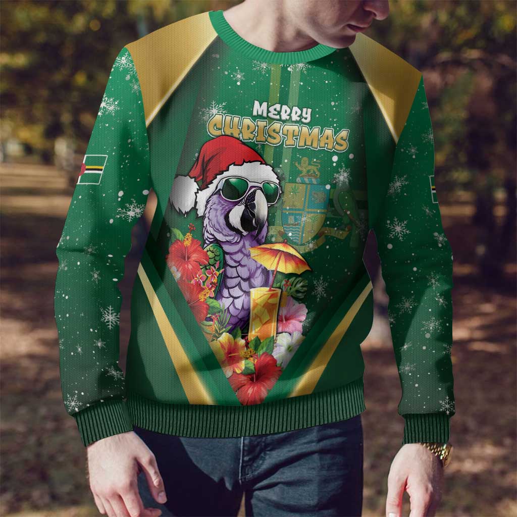 Dominica Christmas Ugly Christmas Sweater Funny Santa Sisserou Parrot - Wonder Print Shop