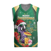 Dominica Christmas Knitted V-Neck Vest Funny Santa Sisserou Parrot - Wonder Print Shop