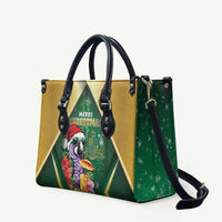 Dominica Christmas Leather Bag Funny Santa Sisserou Parrot - Wonder Print Shop