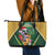 Dominica Christmas Leather Tote Bag Funny Santa Sisserou Parrot - Wonder Print Shop
