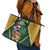 Dominica Christmas Leather Tote Bag Funny Santa Sisserou Parrot - Wonder Print Shop