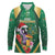 Dominica Christmas Long Sleeve Polo Shirt Funny Santa Sisserou Parrot - Wonder Print Shop