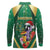 Dominica Christmas Long Sleeve Polo Shirt Funny Santa Sisserou Parrot - Wonder Print Shop