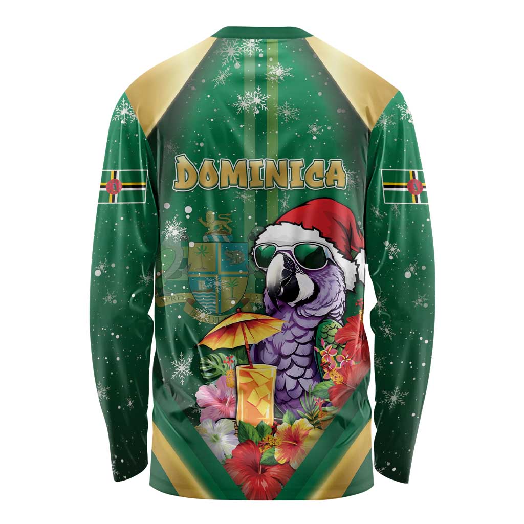 Dominica Christmas Long Sleeve Shirt Funny Santa Sisserou Parrot - Wonder Print Shop