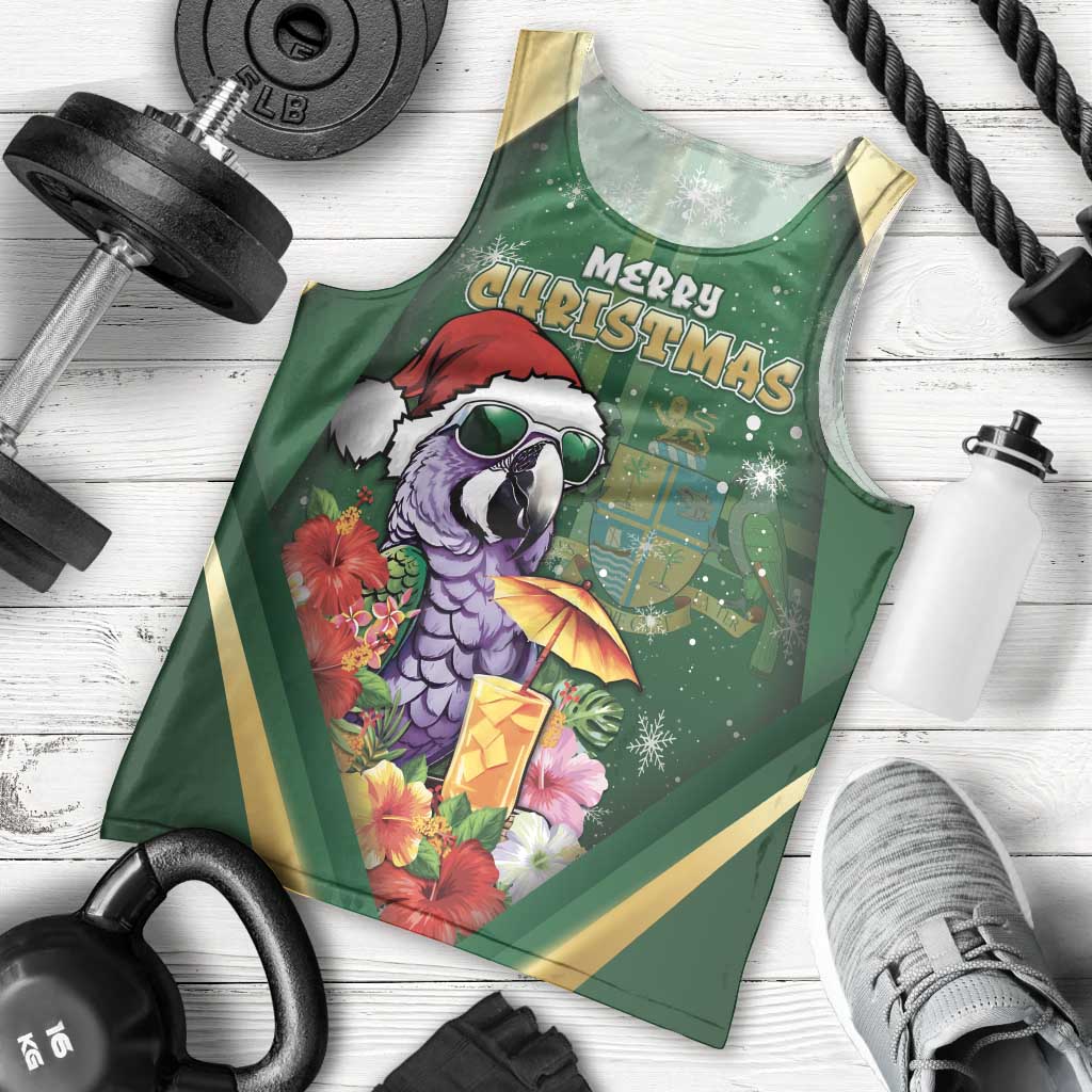 Dominica Christmas Men Tank Top Funny Santa Sisserou Parrot - Wonder Print Shop