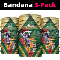 Dominica Christmas Neck Gaiter Funny Santa Sisserou Parrot - Wonder Print Shop