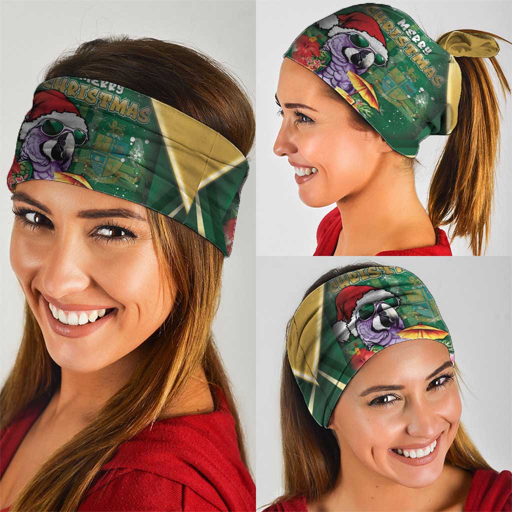 Dominica Christmas Neck Gaiter Funny Santa Sisserou Parrot - Wonder Print Shop