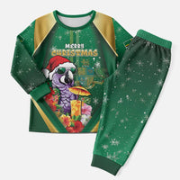 Dominica Christmas Pajama Set Funny Santa Sisserou Parrot - Wonder Print Shop