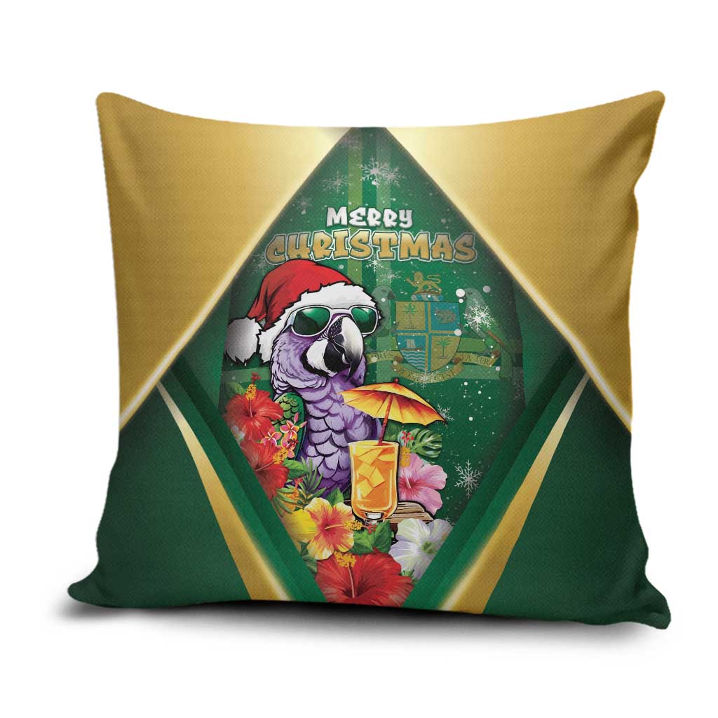 Dominica Christmas Pillow Cover Funny Santa Sisserou Parrot - Wonder Print Shop