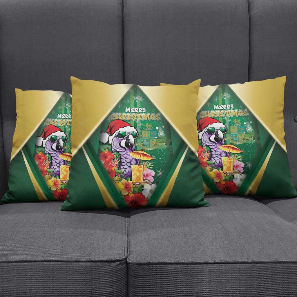 Dominica Christmas Pillow Cover Funny Santa Sisserou Parrot - Wonder Print Shop